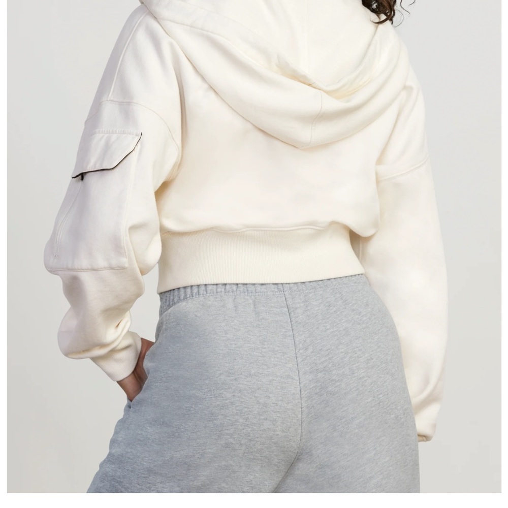 White Renew hoodie. Stori by Katy Hearn. Size 6